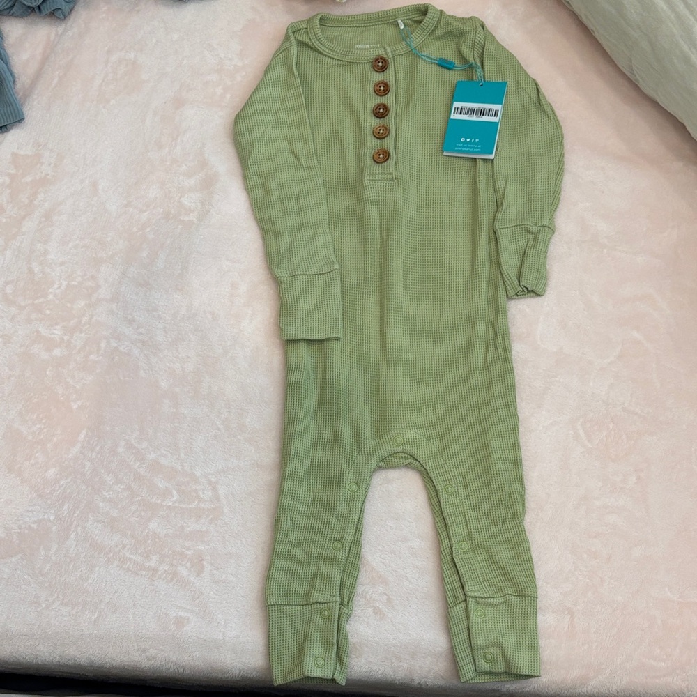 Posh Peanut Olive Green Kids Bodysuit